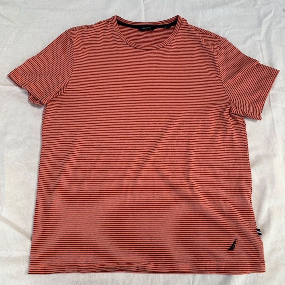 Nautica Pink Striped Tee Size S